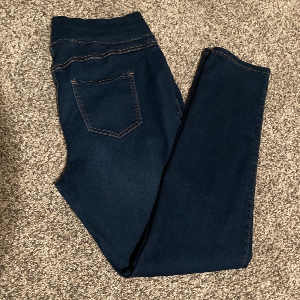 CJ Banks dark wash control top jeggings